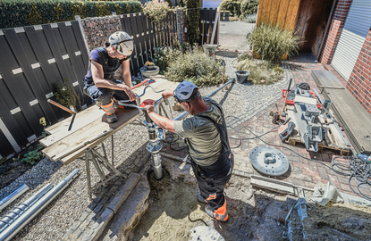 Post foundation of a terrace